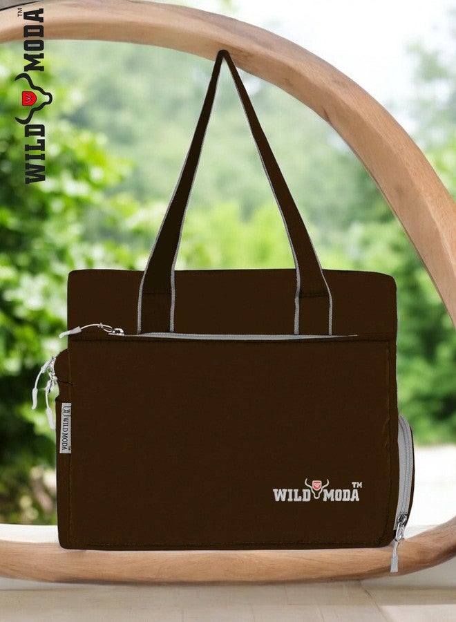 WILD MODA Women Womania Shoulder And Classic Tote Bag For Ladies (Brown) - Image 3
